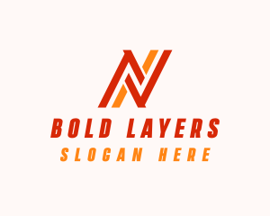 Business Stripe Firm Letter N logo design