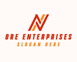 Business Stripe Firm Letter N logo design