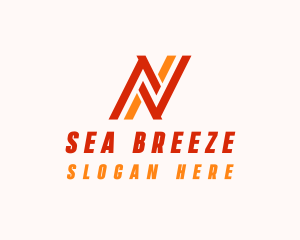 Business Stripe Firm Letter N logo design