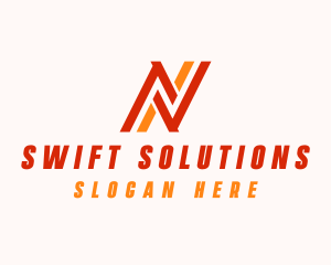 Business Stripe Firm Letter N logo design