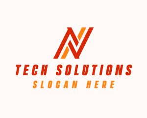 Business Stripe Firm Letter N logo design