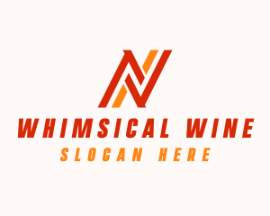 Business Stripe Firm Letter N logo design