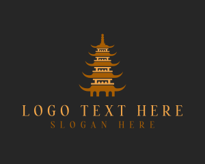 Asian Temple Pagoda logo design