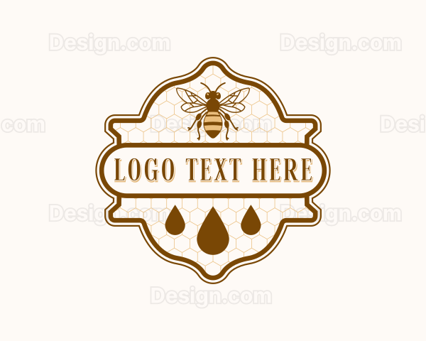 Bee Honey Droplet Logo