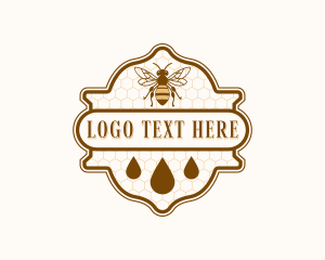 Bee Honey Droplet logo design