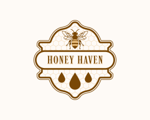 Bee Honey Droplet logo design