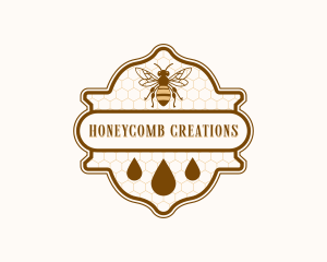 Bee Honey Droplet logo design