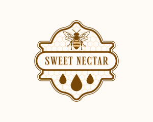 Bee Honey Droplet logo