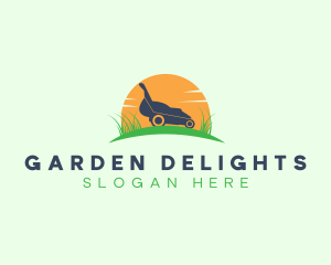 Landscaping Grass Lawn Mower logo design