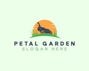 Landscaping Grass Lawn Mower logo design