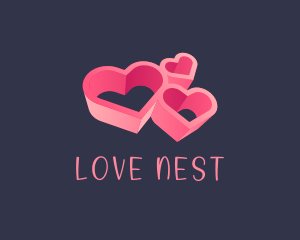 Cute 3D Heart logo design