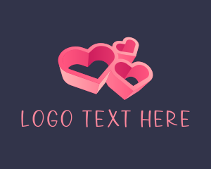 Affection - Cute 3D Heart logo design