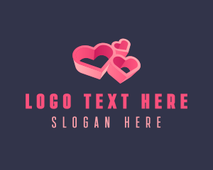 Cute 3D Heart logo design