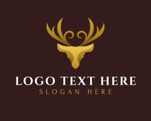 Hunt - Luxury Deer Gold logo design
