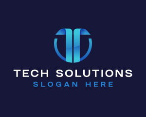 Technology Business Letter T logo design