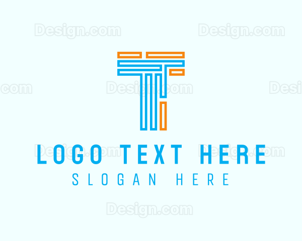 Minimalist Maze Letter T Logo