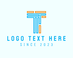 Minimalist Maze Letter T  logo