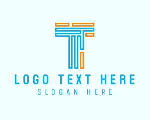 Minimalist Maze Letter T  Logo