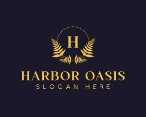 Luxury Hotel Wreath logo design