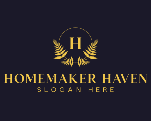 Luxury Hotel Wreath logo design