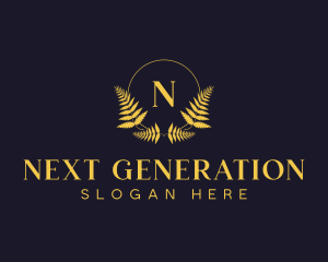 Luxury Hotel Wreath logo design