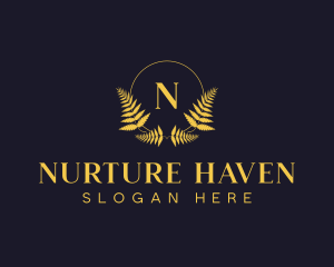 Luxury Hotel Wreath logo design