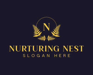 Luxury Hotel Wreath logo design