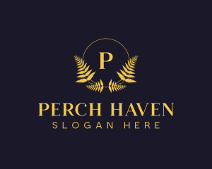 Luxury Hotel Wreath logo design