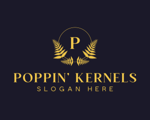 Luxury Hotel Wreath logo design