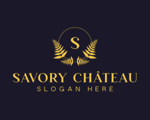 Luxury Hotel Wreath logo design