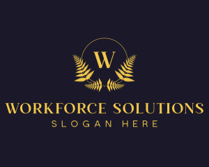 Luxury Hotel Wreath logo design