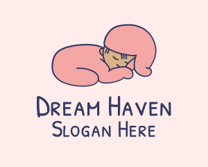 Pink Sleeping Baby  logo