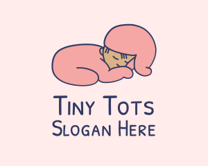 Pink Sleeping Baby  logo design