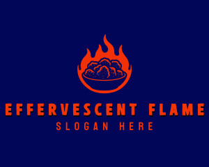 Flame Spicy Bowl logo design