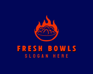 Flame Spicy Bowl logo design