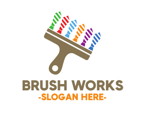 Colorful Necktie Brush logo design