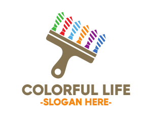 Colorful Necktie Brush logo design