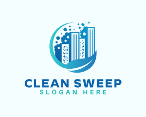 Sanitary Cleaning Building logo design