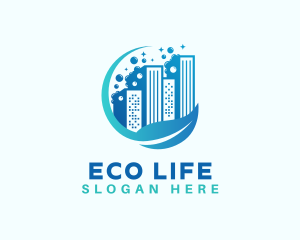 Sanitary Cleaning Building logo design