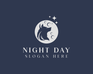 Night Moon Werewolf logo design