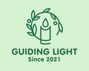 Green Natural Candle logo design