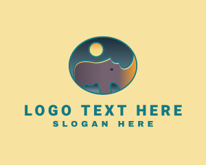 Moon Rhino Safari logo design