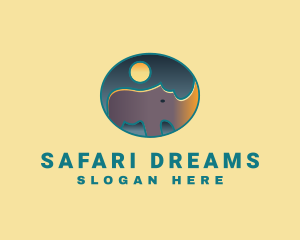 Moon Rhino Safari logo design