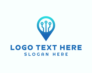 Tech Location Pin logo design