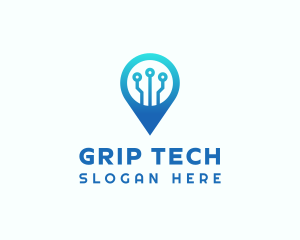 Tech Location Pin logo design