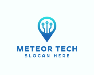 Tech Location Pin logo design