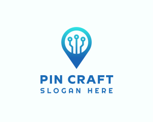 Tech Location Pin logo design