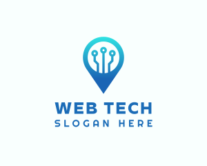 Tech Location Pin logo design