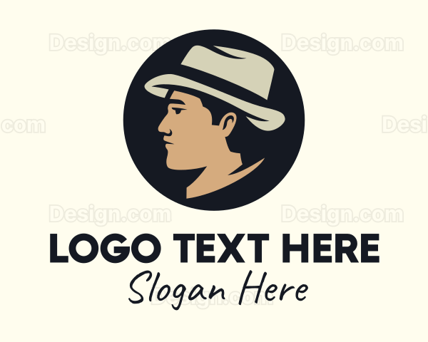 Man Panama Hat Logo