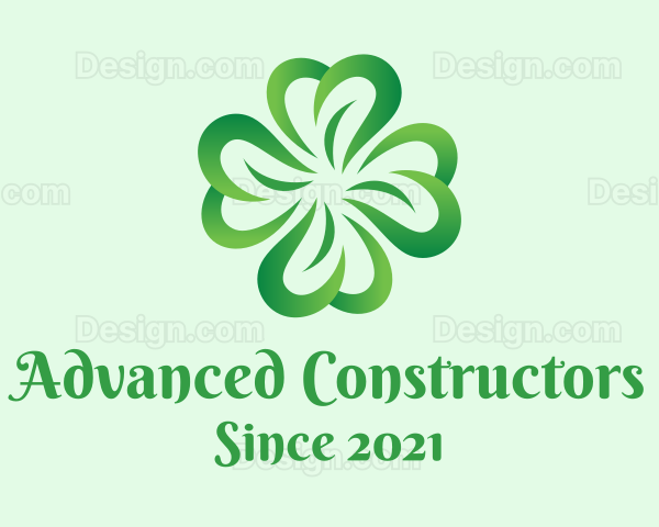 Green Four Leaf Clover Logo